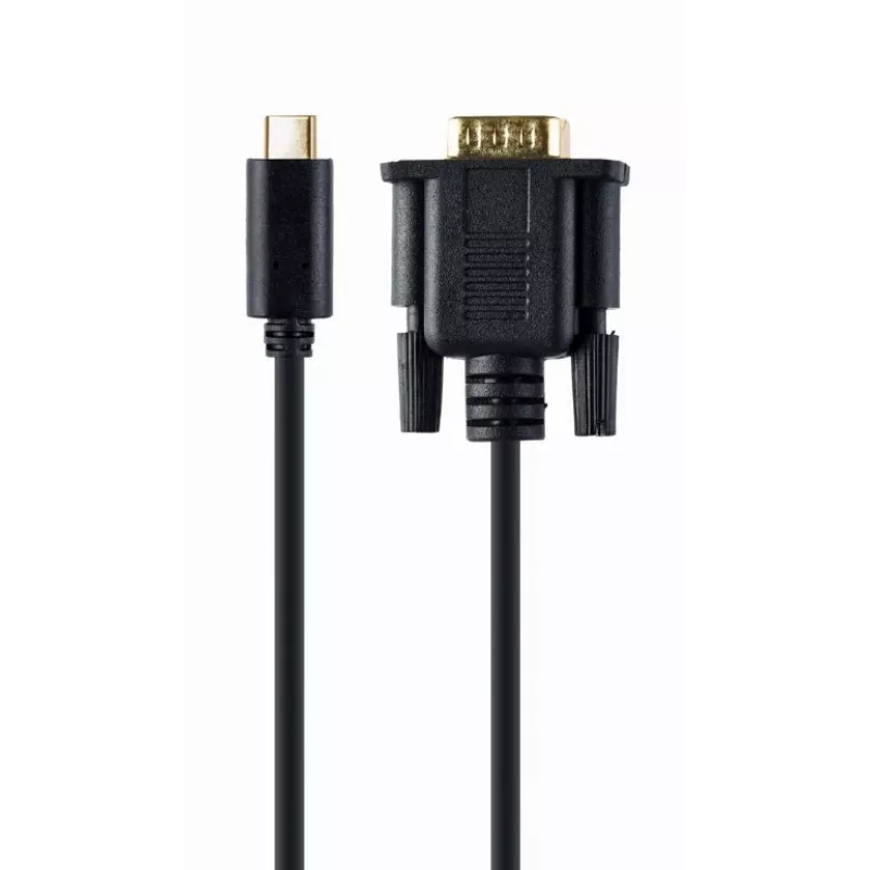 USB-Grafikadapter Gembird A-CM-VGAM-01, USB-C auf VGA, 1920x1080, 0,15 m Kabel, schwarz