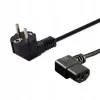 Netzkabel SAVIO CL-116 — 1,8 m, Schwarz, gewinkelter Netzstecker Typ C auf gewinkelten IEC C13, 3-adrig 0,5 mm²