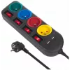 Mehrfachsteckdose MACLEAN MCE229B — 4 AC-Steckdosen, 2× USB-A, 1,5 m Kabel, 10 A, Typ F, Innenbereich, schwarz