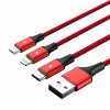 UNITEK C4049RD USB-Kabel 1,2 m USB A USB C/Micro-USB B/Lightning Rot