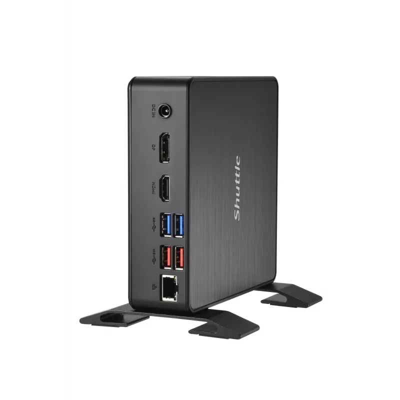 Shuttle XPC Nano PC NC40U, Intel Celeron 7305U, 1x HDMI, 1x DP, 1x USB-C/DP, 6x USB3.2, 1x 2,5-Zoll-Einschub, 2x M.2, 1x LAN, RAID, 24/7 Dauerbetrieb, inkl. VESA & Standfuß