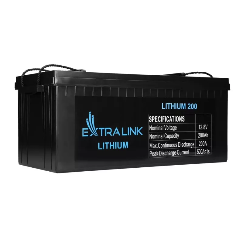 Extralink EX.30479 industrieller wiederaufladbarer Lithium-Eisenphosphat-Akku (LiFePO4), 12,8 V, 200 Ah