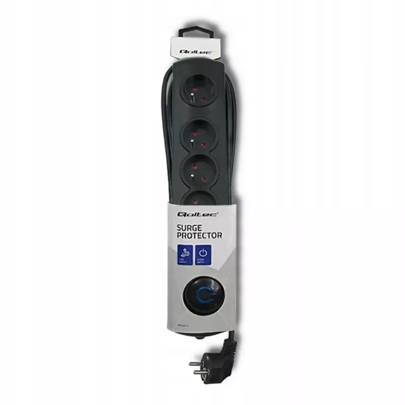 Überspannungsschutz Qoltec 50269 Schwarz 5 AC-Steckdosen 230V