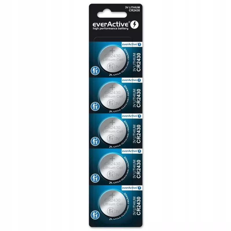Knopfzelle everActive CR2430 Lithium 3 V, 24,5 mm × 3 mm, 5er-Pack
