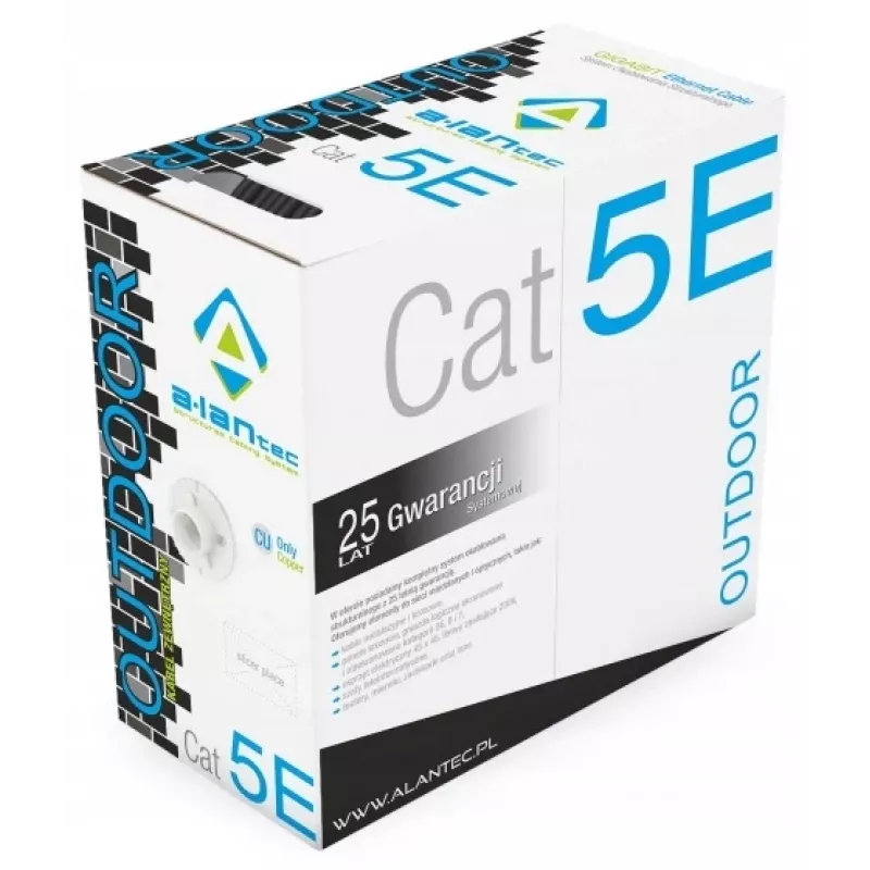 Netzwerkkabel A-LAN KIU5OUTZ305 U/UTP Cat5e 305 m Grau