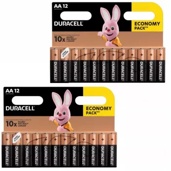 Duracell Alkaline AA (LR6) Batterienpackung — 24 Zellen, Einweg