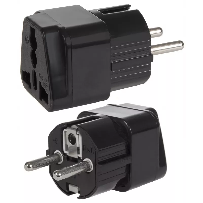 Netzsteckeradapter Maclean MCE155 NEMA 5-15P Typ E FR Schwarz