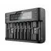 Batterieladegerät everActive UC-800 AC 12V 3A — für LiFePO4/LiPo/NiMH, unterstützt AA/AAA/9V, bis zu 10 Akkus, 12 V Eingang, eingebautes Display, schwarz