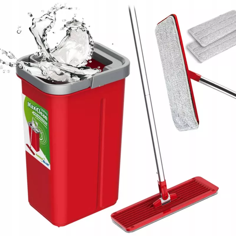 GB870 MaxiClean Flachwischer-Set mit 2-in-1-Reinigungseimer 5,7L Wischset Bodenwischer Reinigungssystem Reiniger 360° drehbarer Wischkopf