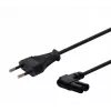 Netzkabel SAVIO CL-144, 3 m, gewinkelt 2-polig auf IEC Typ E Stecker, schwarz