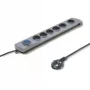 Überspannungsschutz QOLTEC 50199 — 6 Steckdosen, 5 m Kabel