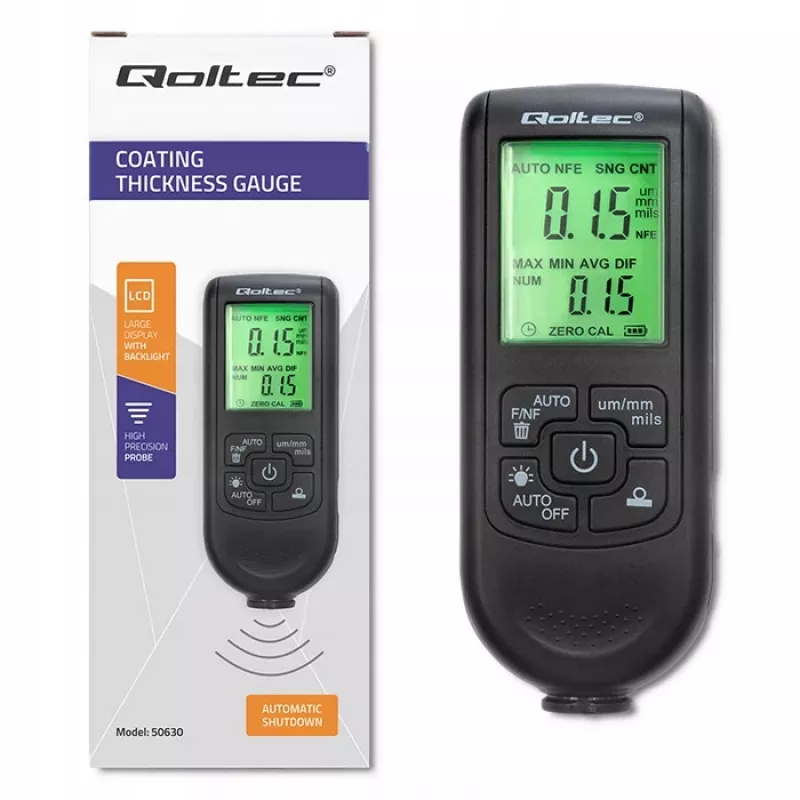 Qoltec Lackdickenmessgerät mit LCD-Display | 0~2000 µm