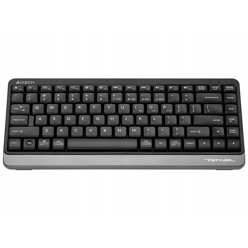 Drahtlose Tastatur A4Tech FSTYLER FBK11 2,4 GHz Bluetooth Grau – kompaktes Layout, kabelloser Dual-Modus
