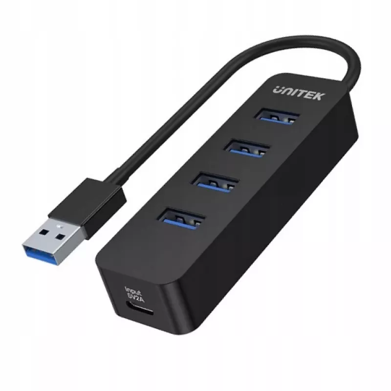 UNITEK uHUB Q4 USB 3.2 Gen 1 (3.1 Gen 1) Type-A 5000 Mbit/s Schwarz