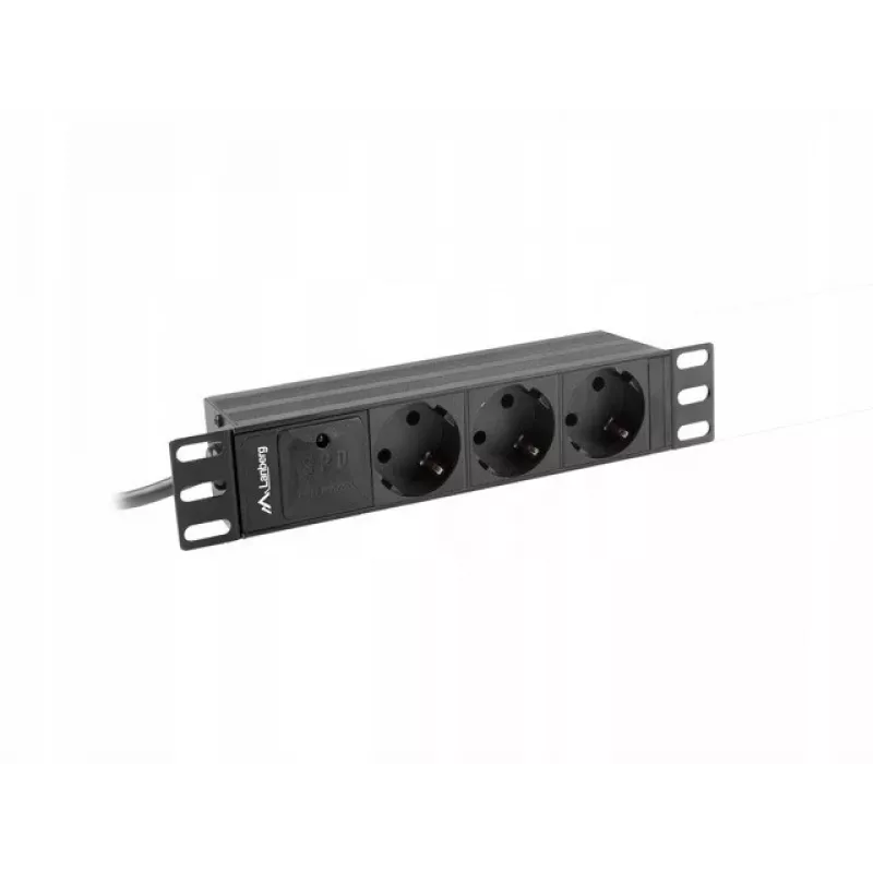 Lanberg PDU-03E-0200-BK Power Distribution Unit (PDU) 3 AC-Ausgänge 1U Schwarz