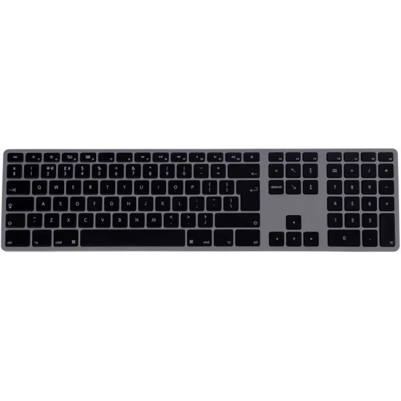 Matias FK318B-UK Aluminium Mac Hub 2xUSB Space Grau — Mechanische Mac-kompatible Tastatur mit integriertem USB-Hub