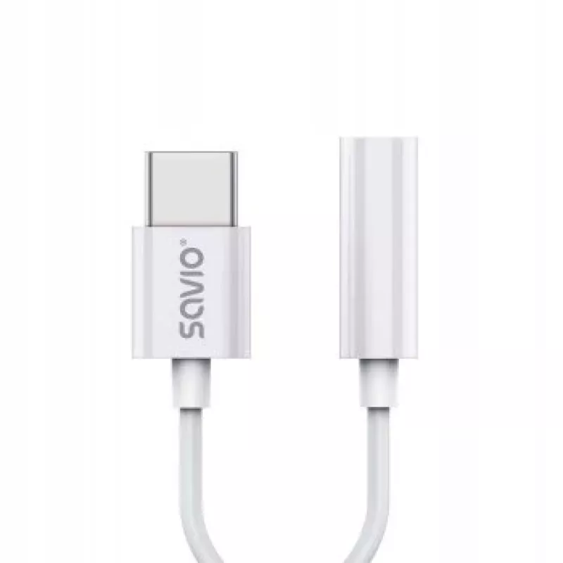 USB Type 3.1 C (M) – Jack 3.5mm (F) Audioadapter Weiß SAVIO AK-51