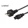 Netzkabel SAVIO CL-67 1,2 m H03VV-F 3×0,75 mm² IEC C auf CEE7/7 schwarz
