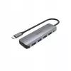 USB-Hub Unitek P5+ — 5 Ports (4 × USB 3.2 Gen 2 Typ-A), USB 3.2 Gen 1 Host, 5 Gbit/s, 10 W PD, Aluminium, Grau