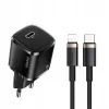 usams Ladegerät 1x USB-C T36 + Lightning PD – kompaktes PD-Ladegerät mit USB-C und Lightning