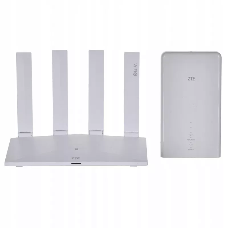 Wi‑Fi-Router-Kit ZTE MC889 mit 5G LTE-Außeneinheit, Wi‑Fi 6, Dualband 2,4/5 GHz, 160 MHz, 5x Gigabit-Ports, PoE, IP65 Außeneinsatz