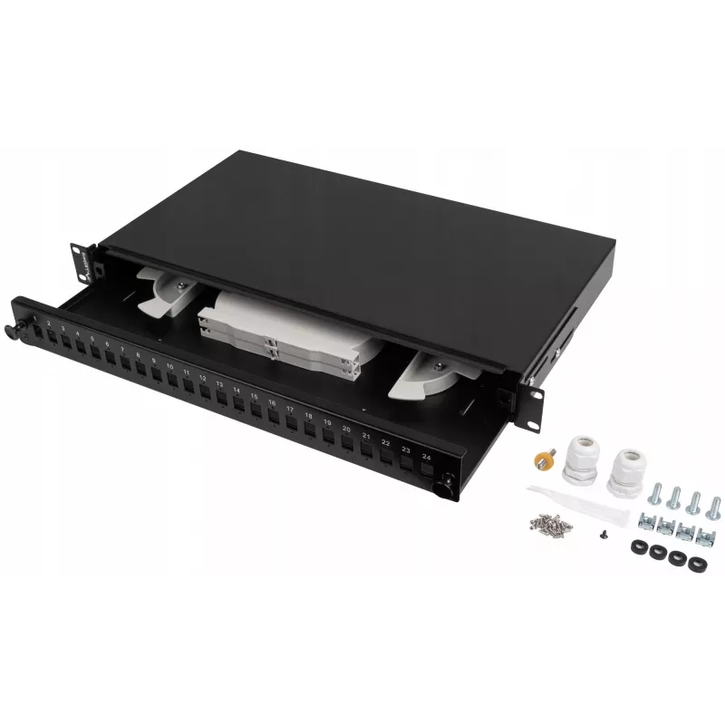 Glasfaser-Patchpanel Rack 1U 24x SC/LC 19 inch