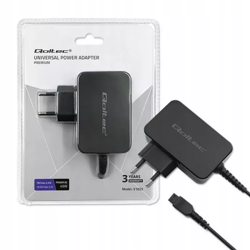 Qoltec 51025 Netzteil/Spannungswandler Indoor Schwarz