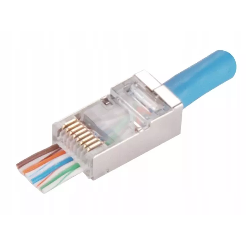 RJ45 STP Cat.5e Durchgangsstecker Alantec WT116 100er-Pack, geschirmter Steckverbinder für 8P8C-Kabel