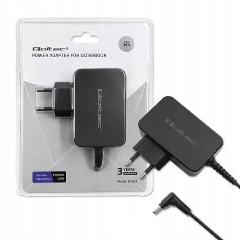 Netzteil Qoltec 51032 45W für den Innenbereich Schwarz für Laptops