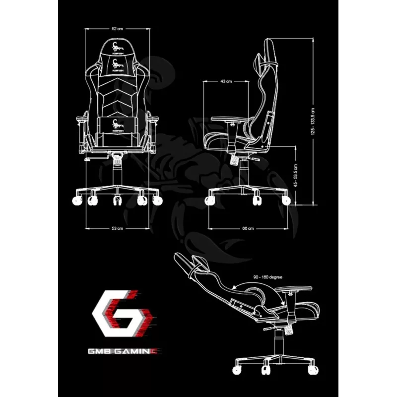 PC-Gaming-Stuhl Gembird GC-SCORPION-02X