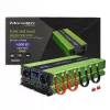 Qoltec Monolith Spannungswandler | Batterieladung | USV | 2000W | 4000W | 12V auf 230V | Reine Sinuswelle | LCD schwarz-grün
