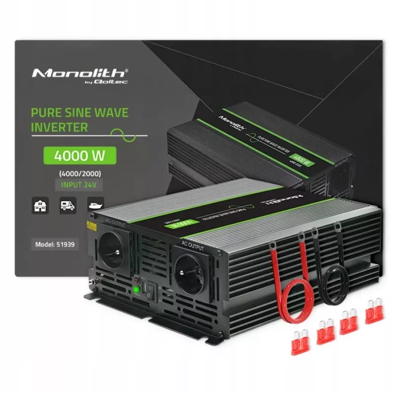 Qoltec Monolith Stromadapter/-wandler Auto 4000 W Schwarz