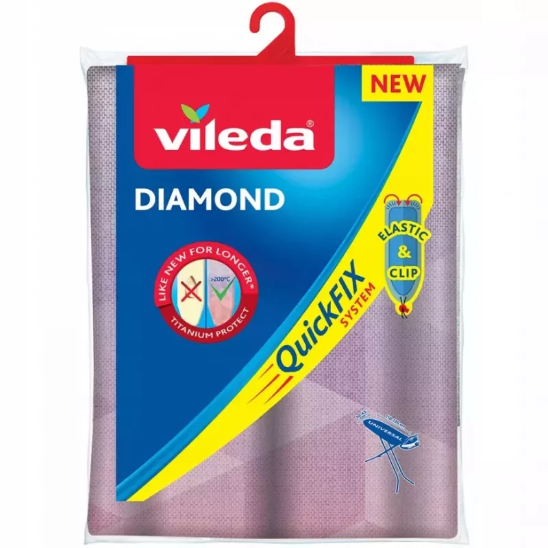 Bügelbrettbezug VILEDA Dimond 173333 für Standardbügelbretter 1200×380 mm, Baumwolle/Schaum, hitzebeständig bis 200°C