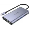 UNITEK uHUB O8+ Kabelgebundener USB 3.2 Gen 1 Type-C Hub, Grau, 100W Power Delivery