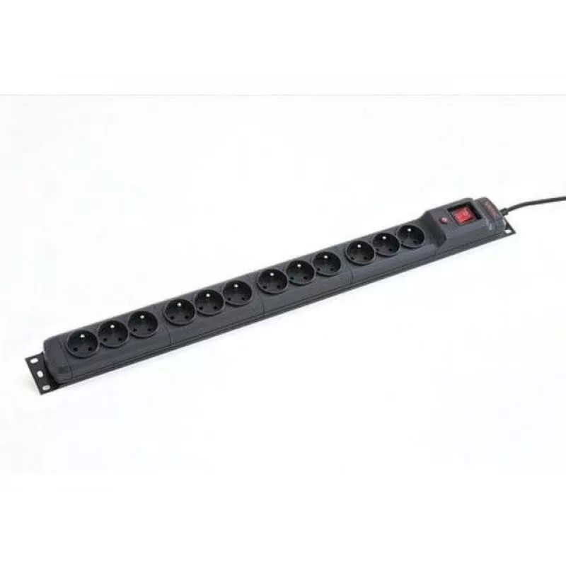 Armac M12 19-Zoll-Rack-Steckdosenleiste, 12x 230V, Vertikal, 1,5m, Schwarz (M12/15/CZ)