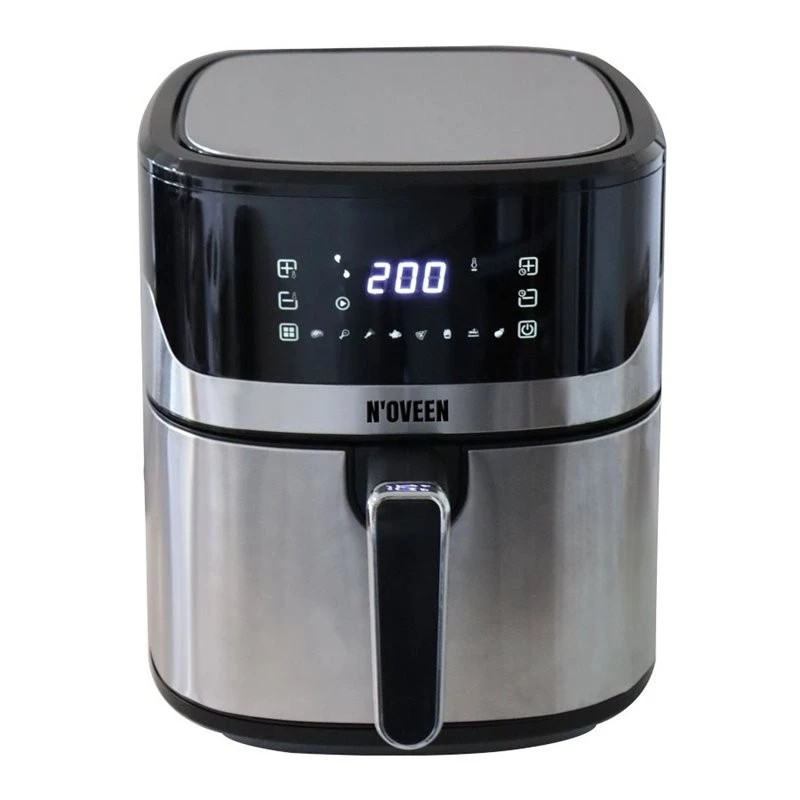 Heißluftfritteuse NOVEEN AF550 — 6,5 l Fassungsvermögen, 1600 W, bis zu 200°C, 8 Programme