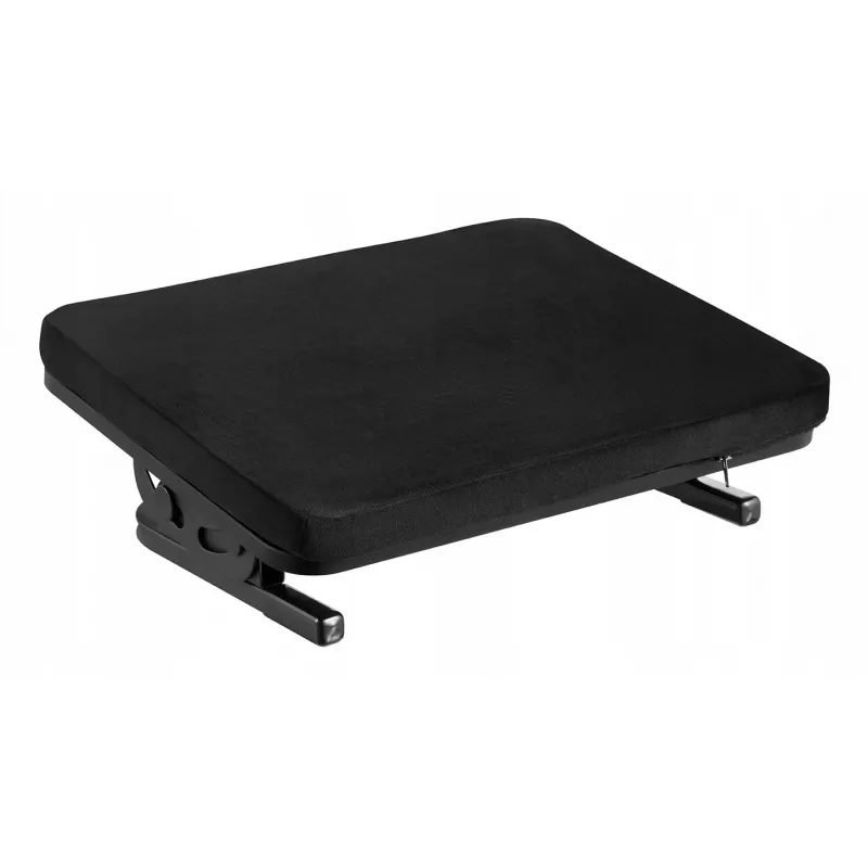 Fußstütze MACLEAN MC-460 ergonomische gepolsterte Metallfußstütze, rutschfeste Basis, Neigung -20–20°, max. Belastung 20 kg, schwarz