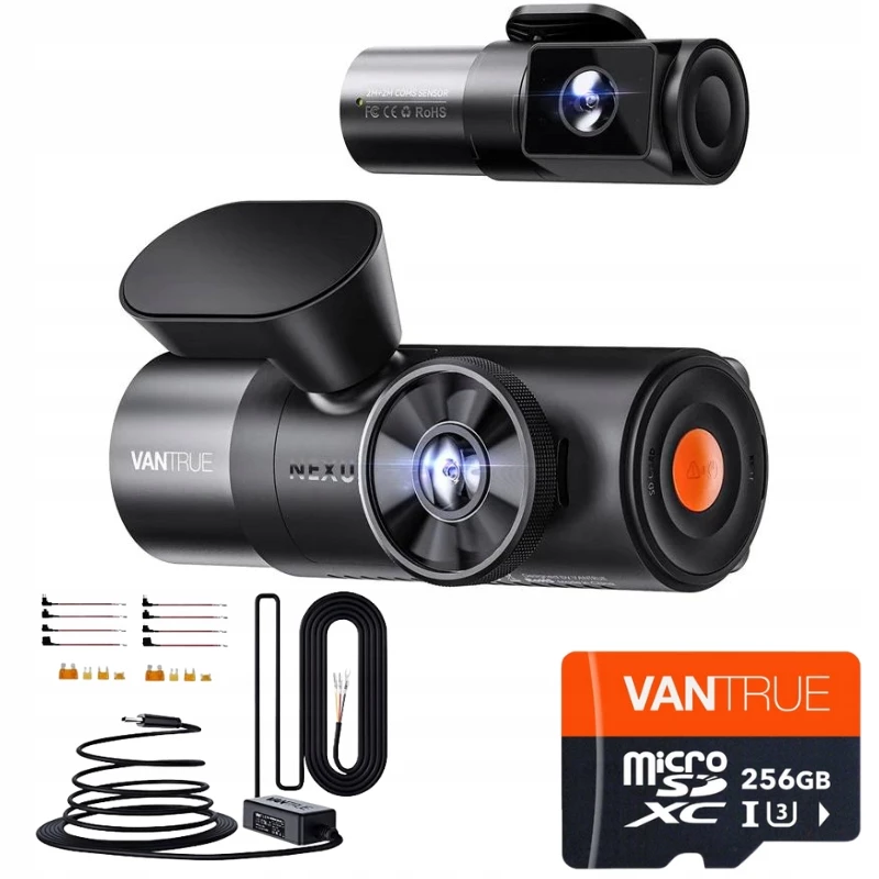 Auto-Videorekorder VANTRUE N5 Nexus 5 — 4-Kanal-Dashcam, 2592×1944 Hauptkamera, 160° vorne/innen, GPS, WLAN, IPS-Anzeige, MicroSD bis 512 GB