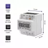 Dreiphasiger elektronischer Energiezähler QOLTEC 50900 400V LCD 4P