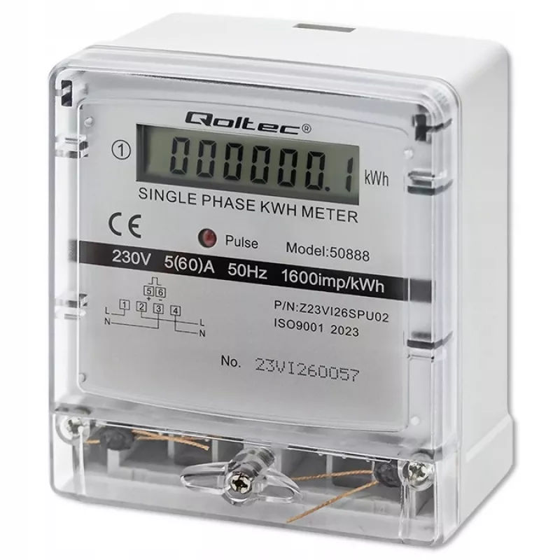 Einphasiger elektronischer Energieverbrauchszähler 230V LDC