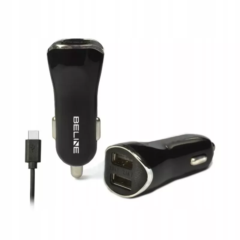 Autoladegerät 2xUSB + USB-C 2,1A schwarz