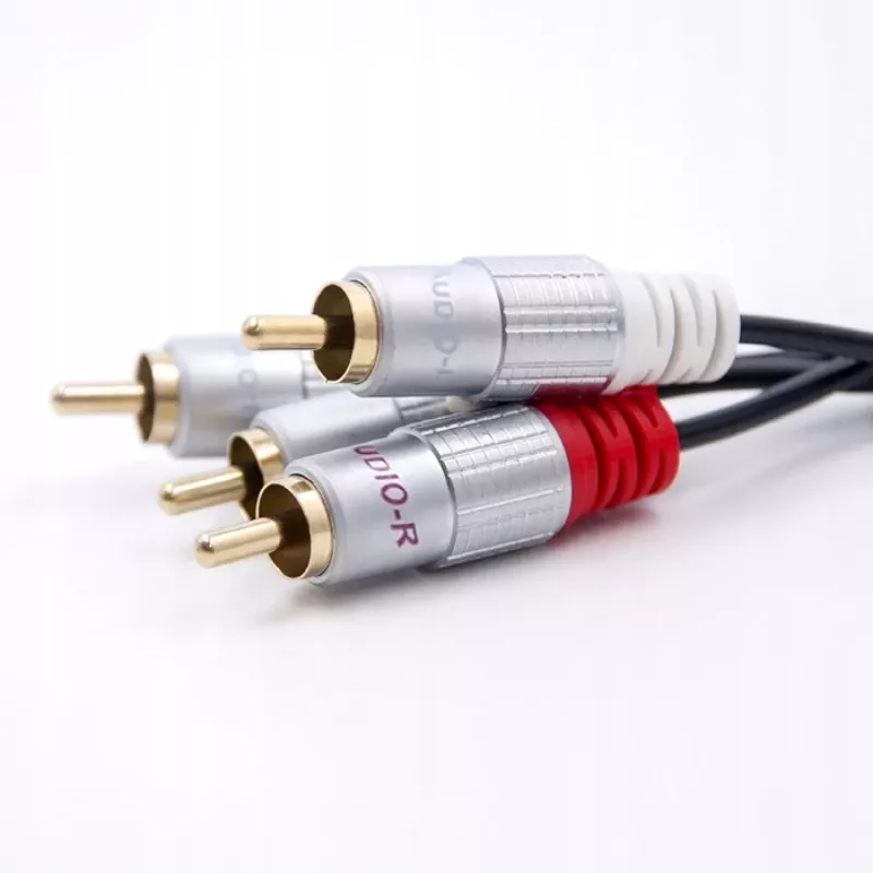 Audiokabel Qoltec 52337 2 m 2 x RCA Schwarz