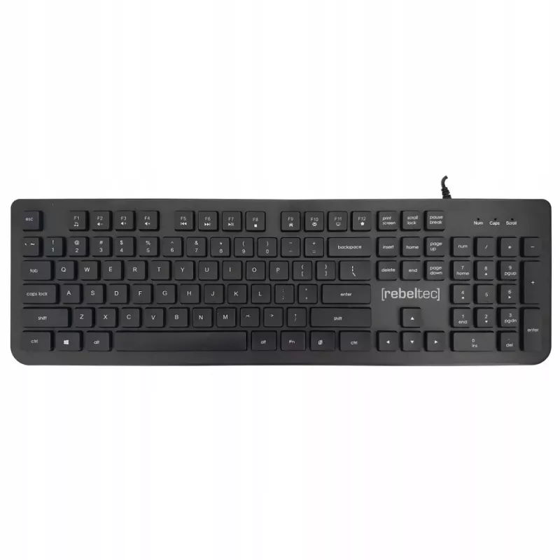 Kabelgebundene USB-Tastatur in voller Größe Rebeltec Spiro RBLKLA00041 — schwarz