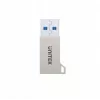 USB Typ-A Adapter Unitek A1034NI, Silber, USB 2.0/3.2 Gen1, bis zu 5 Gbit/s, Zinkgehäuse, 36×16,7×5,7 mm