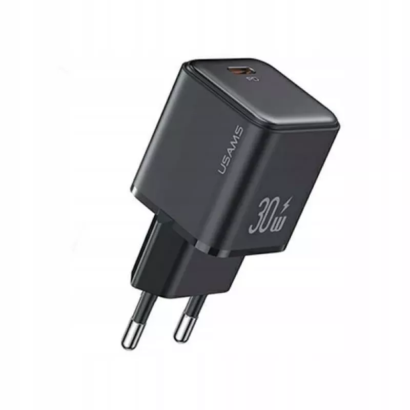 usams USB-C PD 3.0 Ladegerät CC186TC01 30W Schnellladung, Schwarz