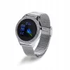 Smartwatch ORO-MED ORO-SMART CRYSTAL SILVER — rundes Metallgehäuse, LCD 240 × 198, 1,04 Zoll Display, Bluetooth 4.0, wasserdicht, 120 mAh Batterie