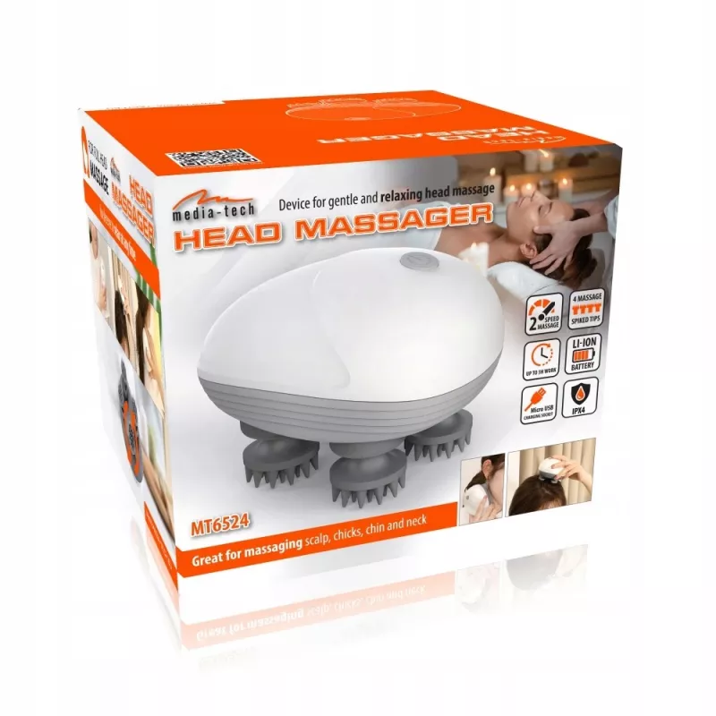 Kopfmassagegerät MEDIA-TECH MT6524 – tragbares Design, einstellbare Intensität