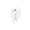 Netz-Schnellladegerät NATEC RIBERA 12V 20W USB-C PD 3.0 + USB-A Samsung AFC Weiß