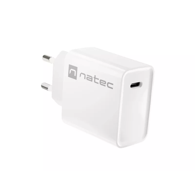 Indoor USB-C Schnellladegerät NATEC RIBERA 12V 20W Quick Charge 3.0 Weiß