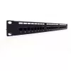 Patch Panel 19 inch 24 Ports, CAT6, S/FTP, 1U, Kabelmanagement, Schwarz (komplett)